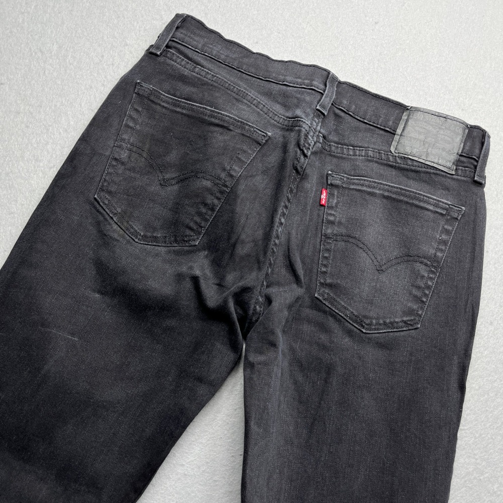 Levi's 514 Slim Straight Fit Jeans Black Denim‎ Mens 33x32 Streetwear Modern